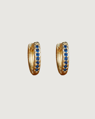 HUGGIE HOOPS BLUE ZIRCONIA - STUDIO JO STORE